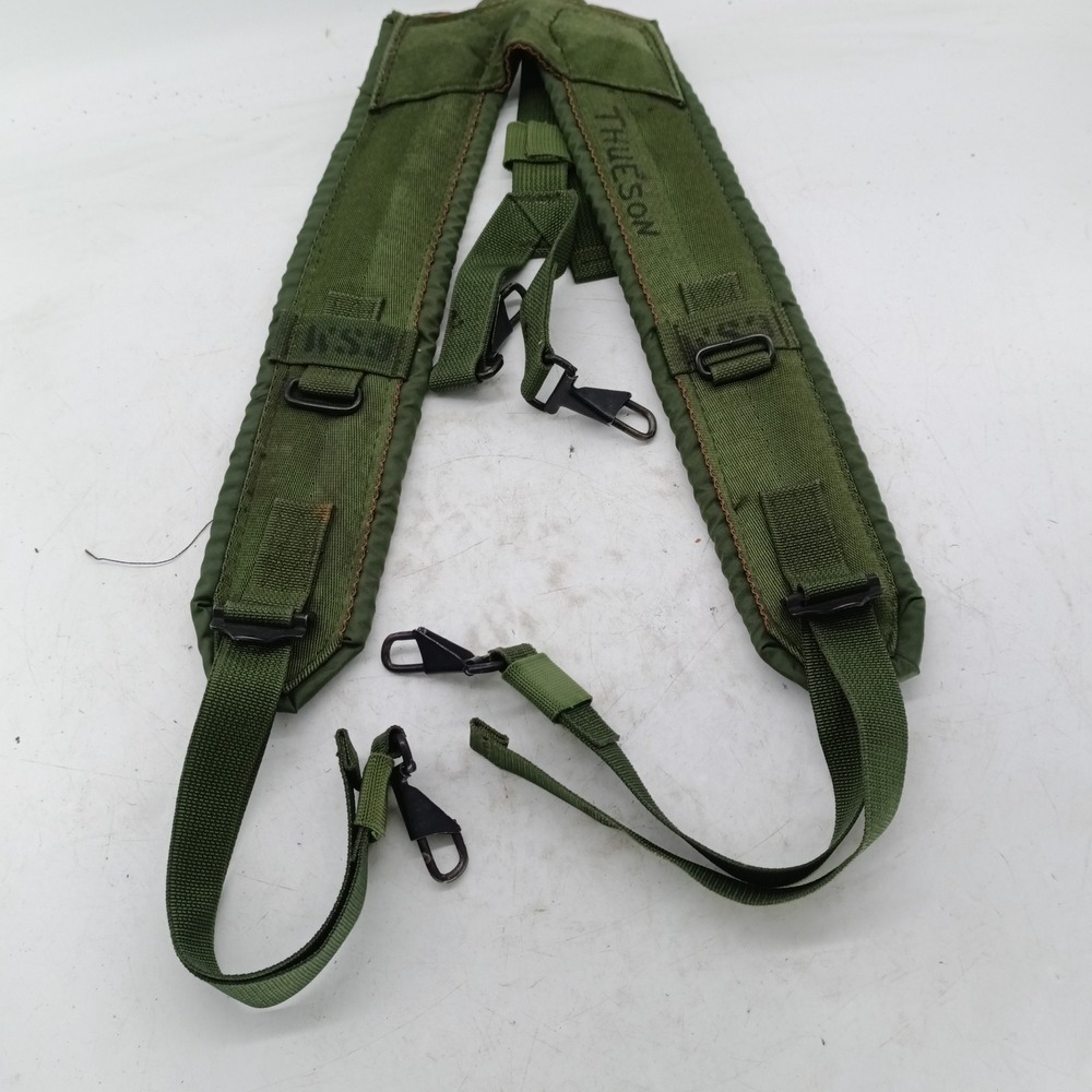 USGI LC-2 ALICE Shoulder Straps Harness Padded Nylon OD Green Military   USA a9